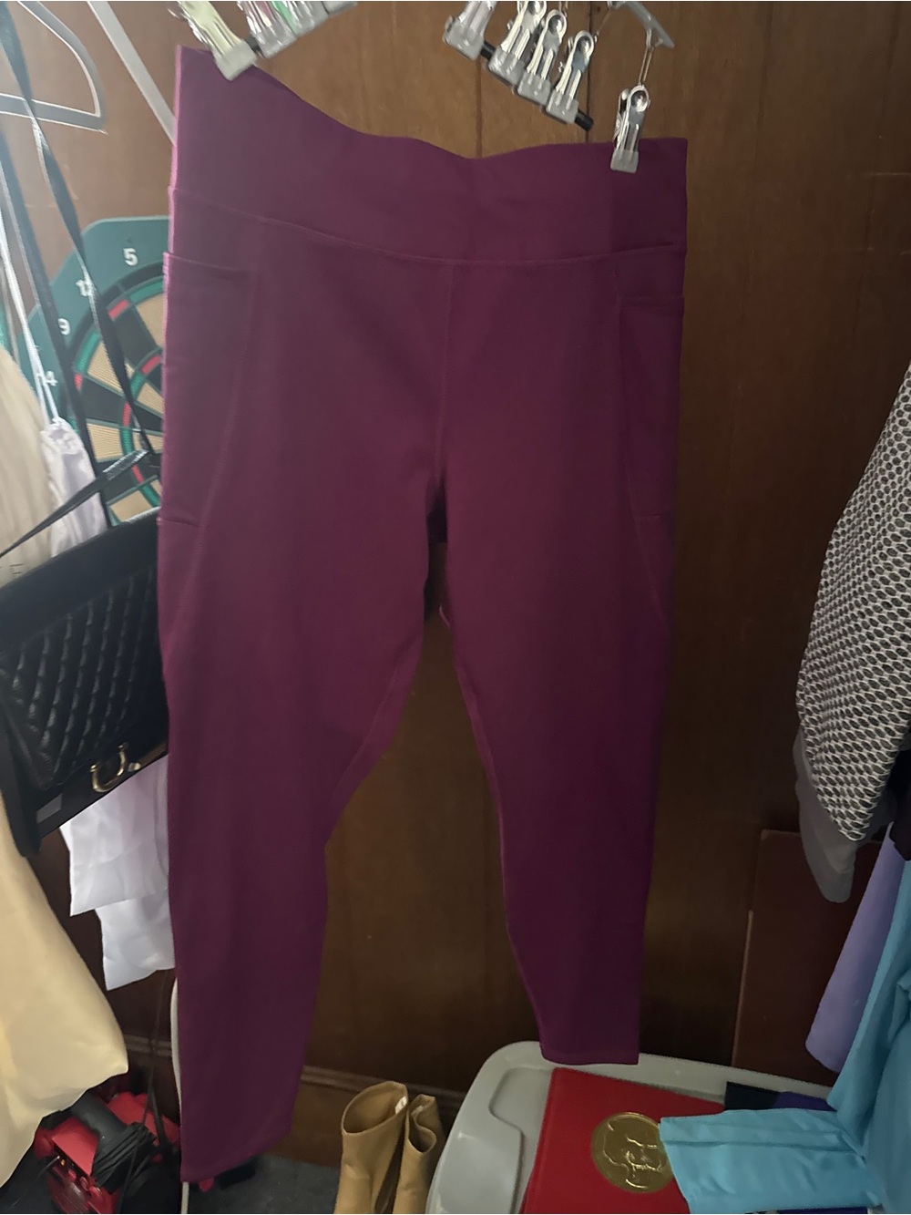 Like New High-Waist Burgundy Extra Warm Active Leggings